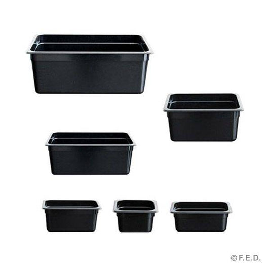 Black Poly 1/3 x 65 mm Gastronorm Pan  JW-P132B  (1 Pack)