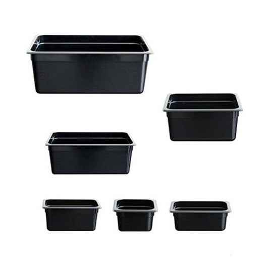 Food Tek Black Poly 1/6 x 100 mm Gastronorm Pan JW-P164B