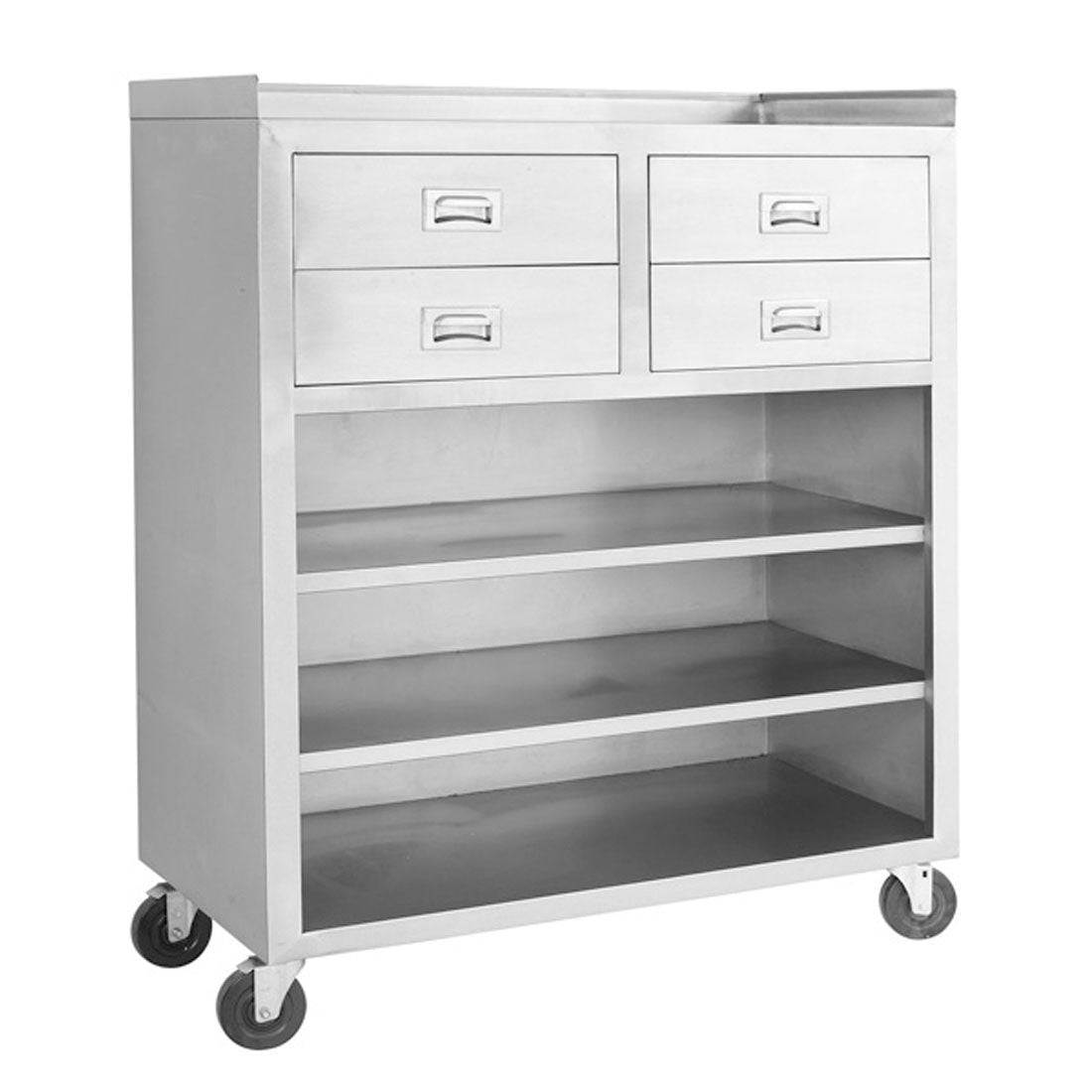 MS116 Mobile cabinet with 4 Drawers and 3 Shelves - JDS Hospitality Equipment 