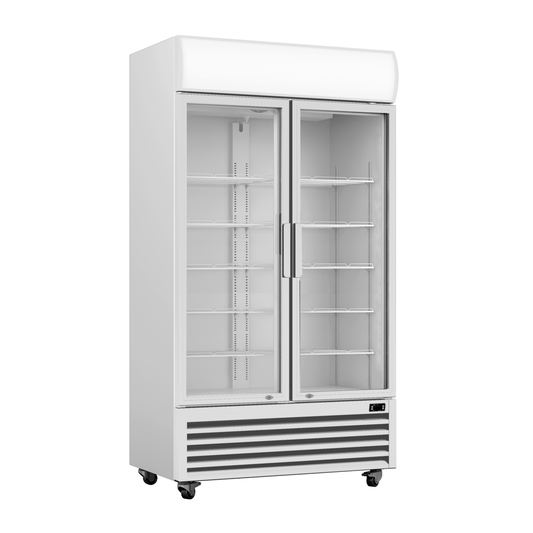 Thermaster 1200L Large Two Glass Door Colourbond Upright Drink Fridge LG-1200P