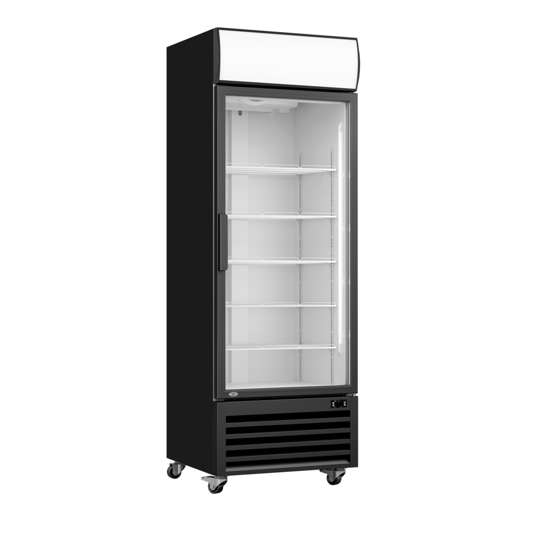 Thermaster 540L Single Glass Door Black Colourbond Upright Drink Fridge LG-540BP